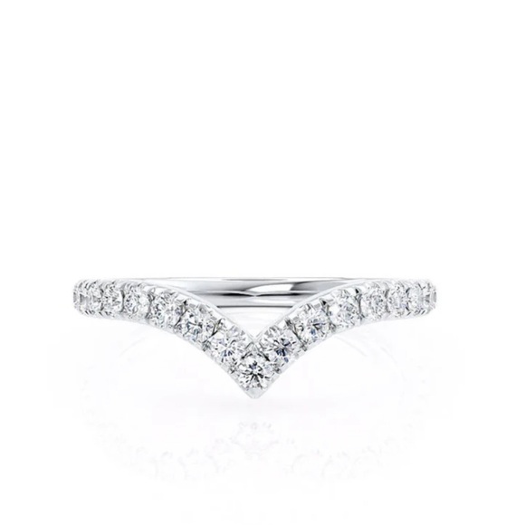 Jewelry - .88 cts VS2 Lab Diamond Chevron Sterling Silver Ring Size 7